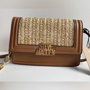 Steve Madden Brown and Tan Crossbody Bag, COG/MULTI BSAFFRON